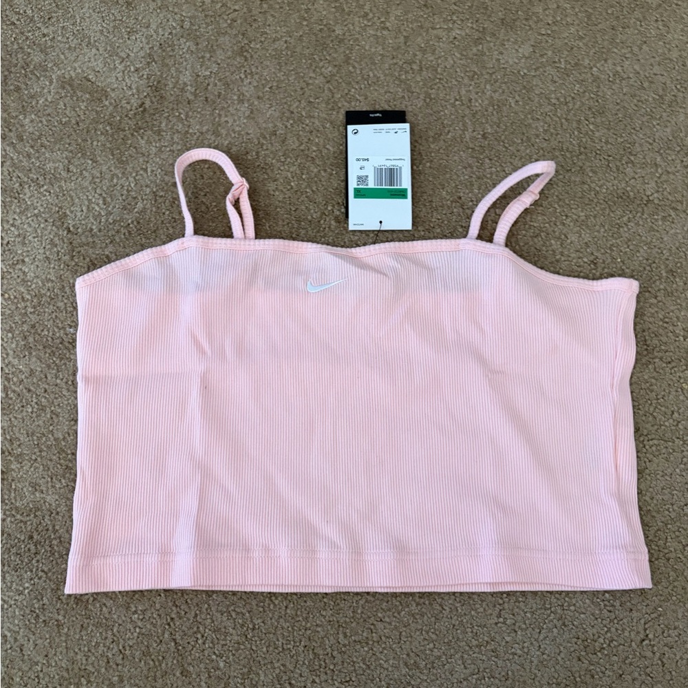 NWT Nike Pink Ribbed Cropped Tank Top